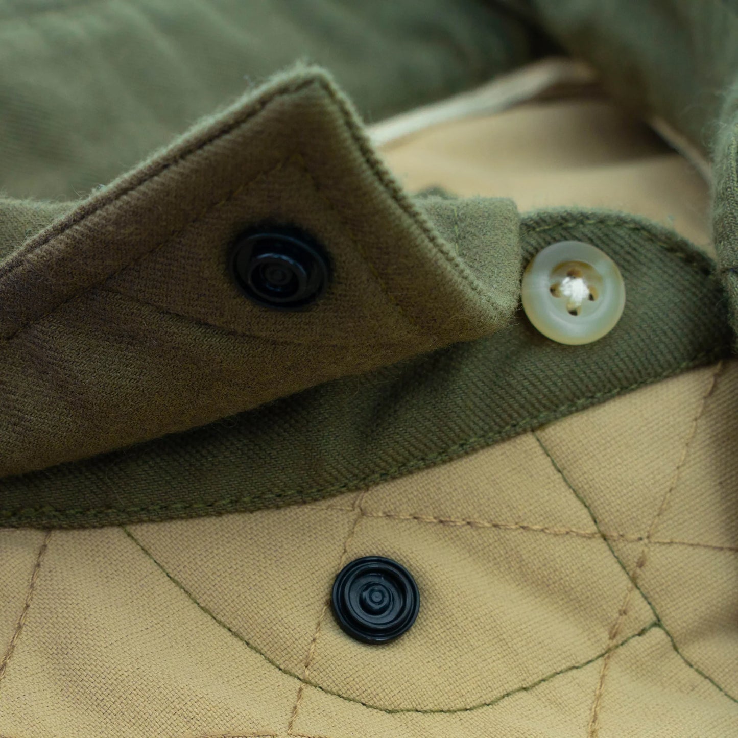 Men's Poncho "The Roosevelt" Green Long Sleeve Button Up