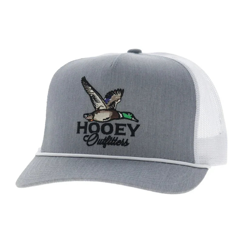 Hooey Men's Gray/White 5-Panel Trucker Snapback 6038T-GYWH