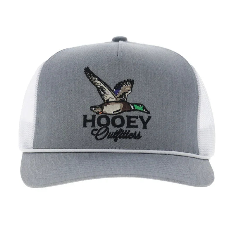 Hooey Men's Gray/White 5-Panel Trucker Snapback 6038T-GYWH