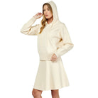 Women's Cream Hooded Long Sleeve Sweater Top