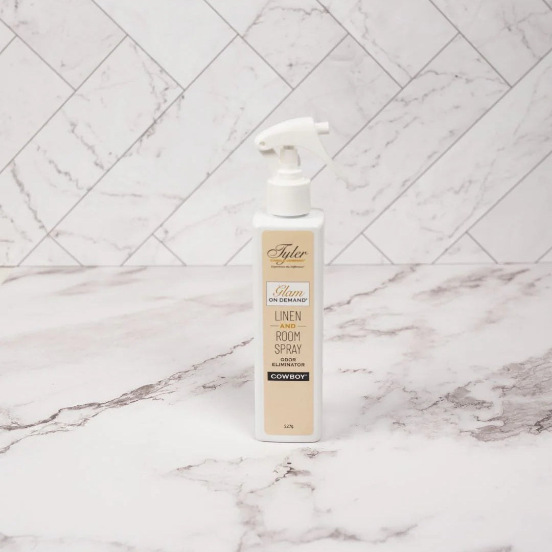 Tyler Candle Company Glam on Demand Room Spray, 227g - Cowboy Leather