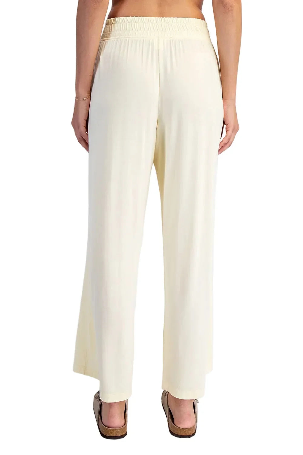 Rae Mode Women's Viscose Modal Cropped Wide Leg Pants