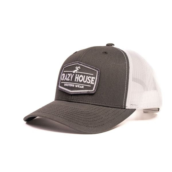 Charcoal Snapback with Jackelope Patch - Crazy House Western Wear