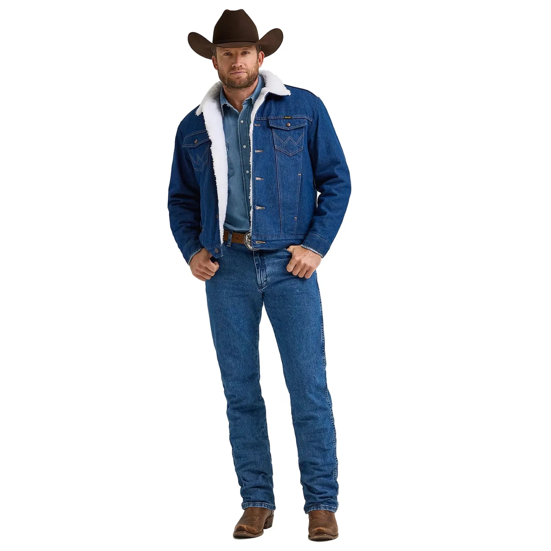 Men's Wrangler Western Sherpa Lined Denim Jacket
