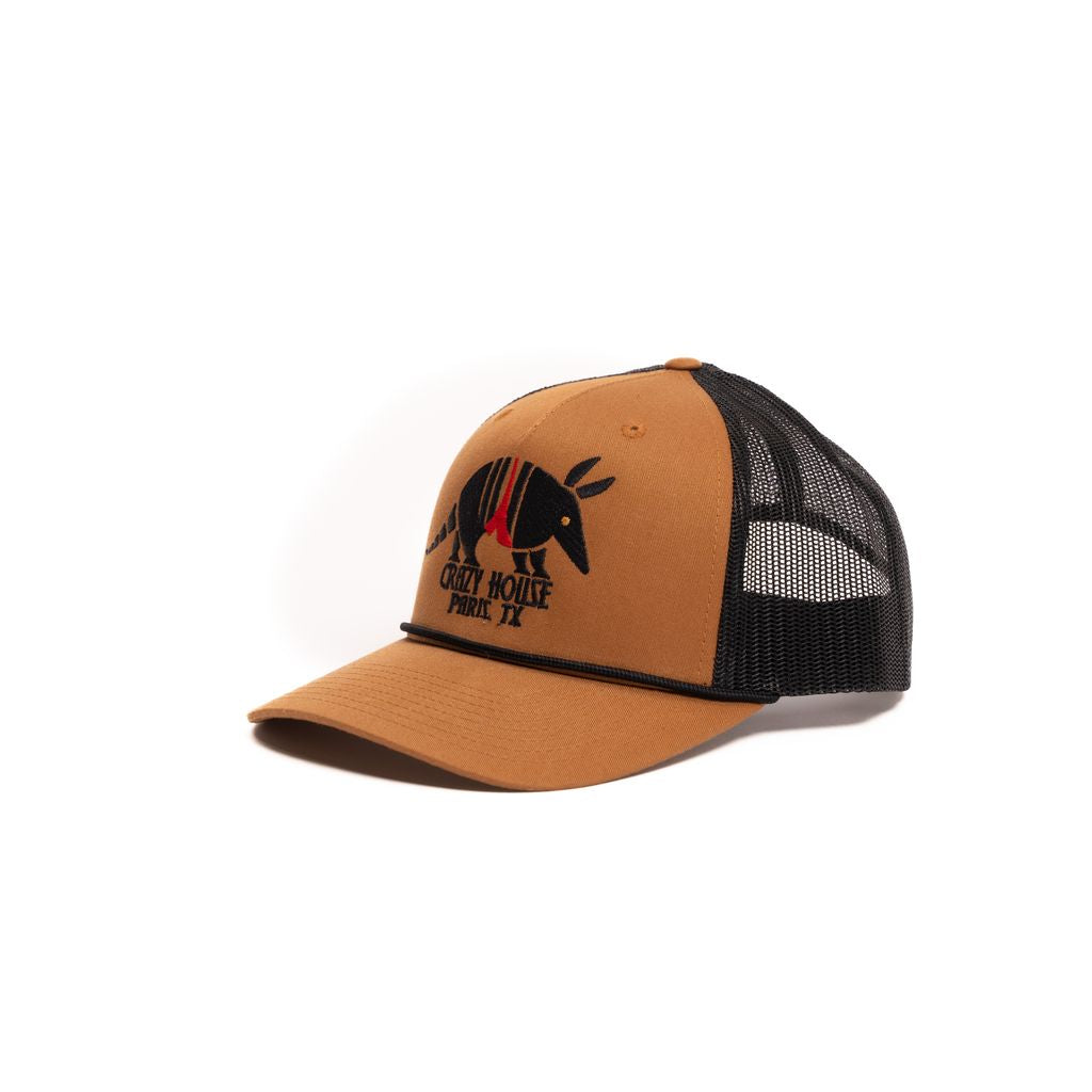 Crazy House Unisex Brown Snapback with Armadillo Stitching - Crazy House Western Wear