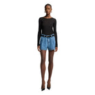 Women's Seven For All Mankind Weightless Denim Pleated Short 7UL20E38-1BB - Crazy House Western Wear