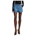 Women's Seven For All Mankind Weightless Denim Pleated Short 7UL20E38-1BB - Crazy House Western Wear