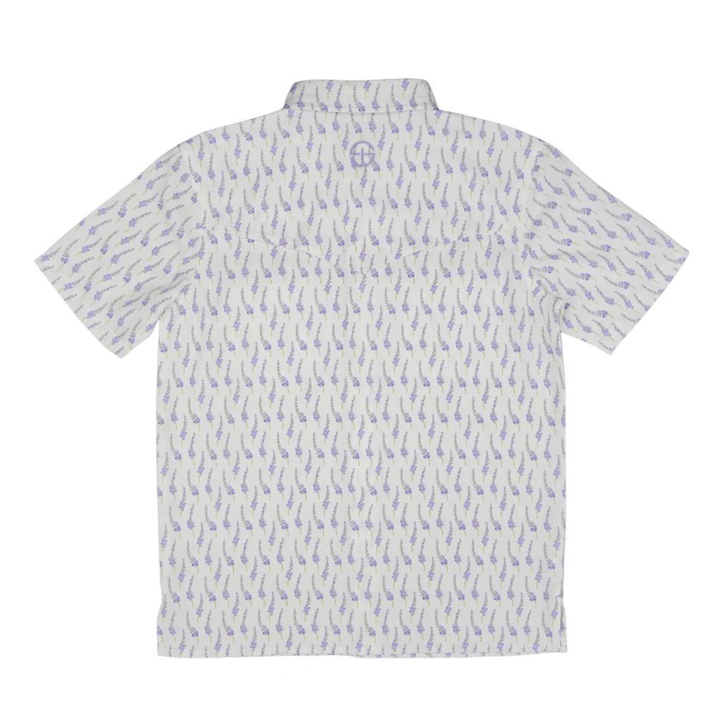 Boy's SanJac Short Sleeve Lone Star Bloom Performance Pearl Snap Shirt YTH-SS-BLBON