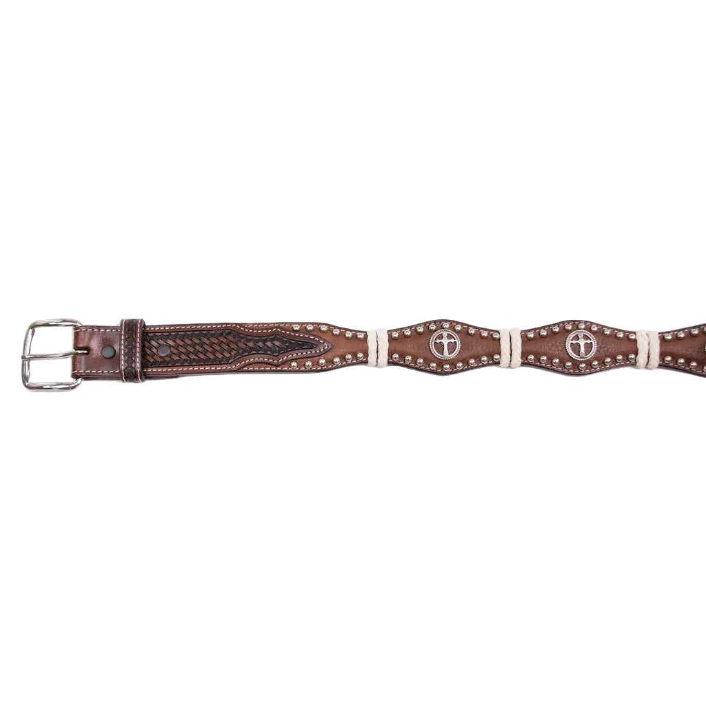 Boy's Cowboy Chrome Brown Cross Gallop Belt 855