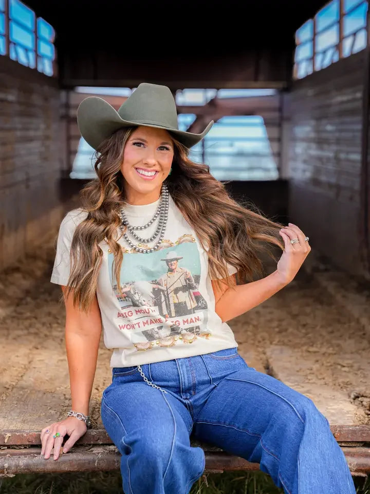Women's "Big Mouth Don't Make a Big Man" Tee