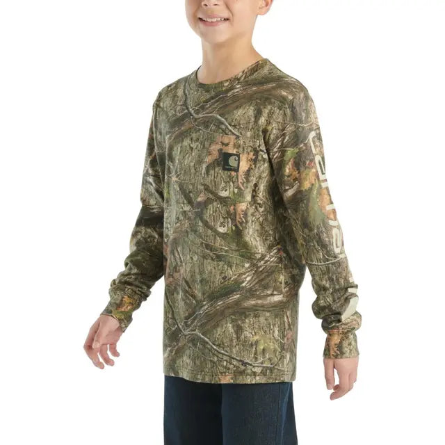 Boy's Carhartt Long Sleeve Camo Pocket T-shirt CA6595-CR27