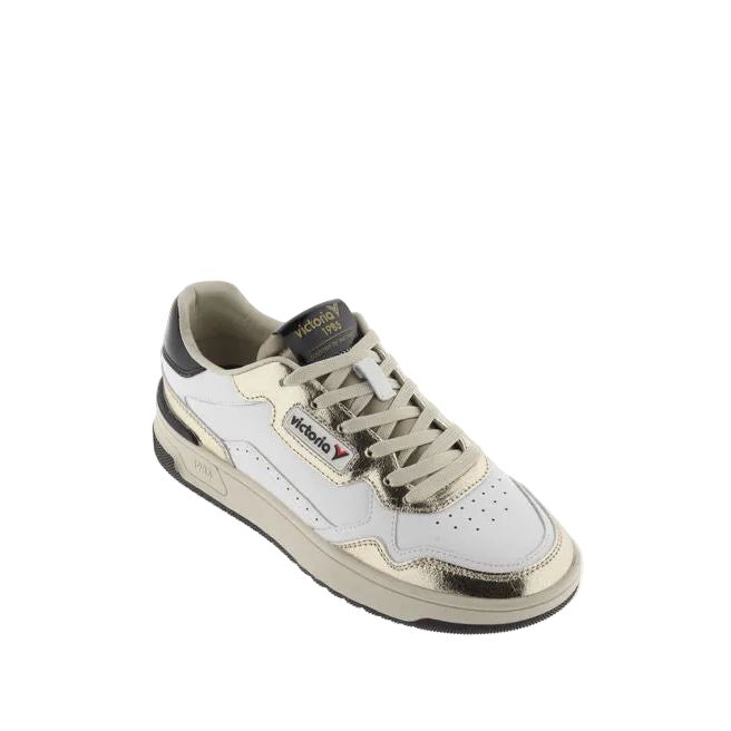 Women's Victoria White and Gold Tennis Shoes 8800121