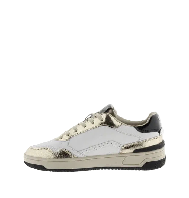 Women's Victoria White and Gold Tennis Shoes 8800121