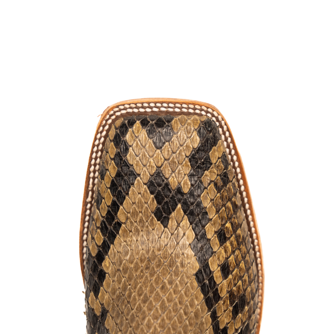 Anderson Bean Natural Matte Giant Python with 13" Dark Green Top - Crazy House Western Wear