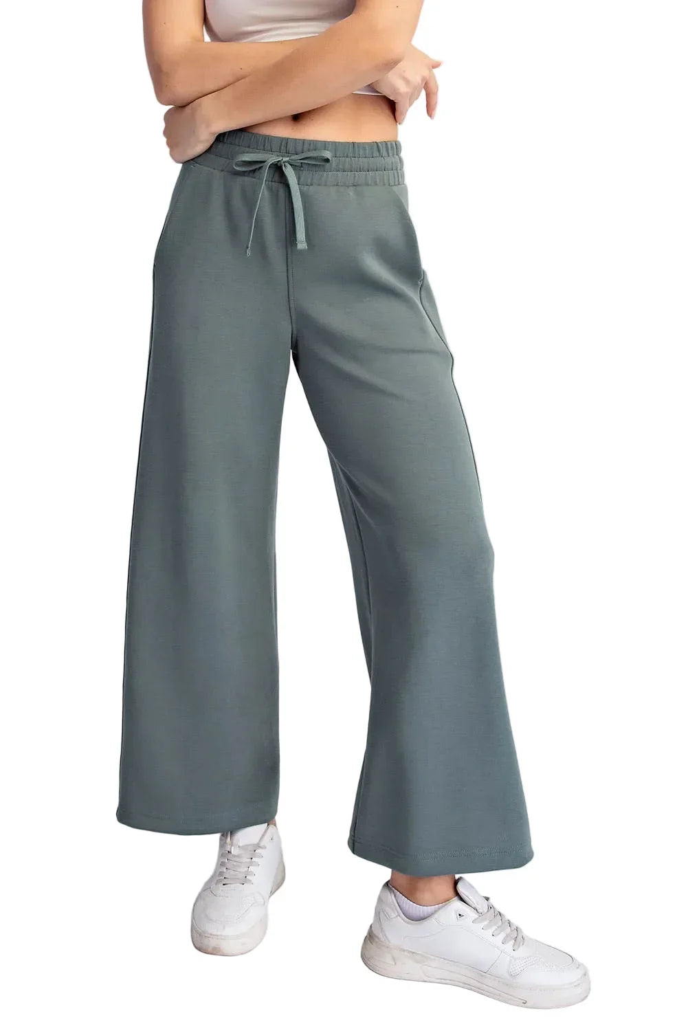 Women's Rae Mode Modal Scuba Cropped Wide Leg Pants