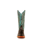 Women's Ferrini Caiman Black/Teal Stampede Boots  9039350