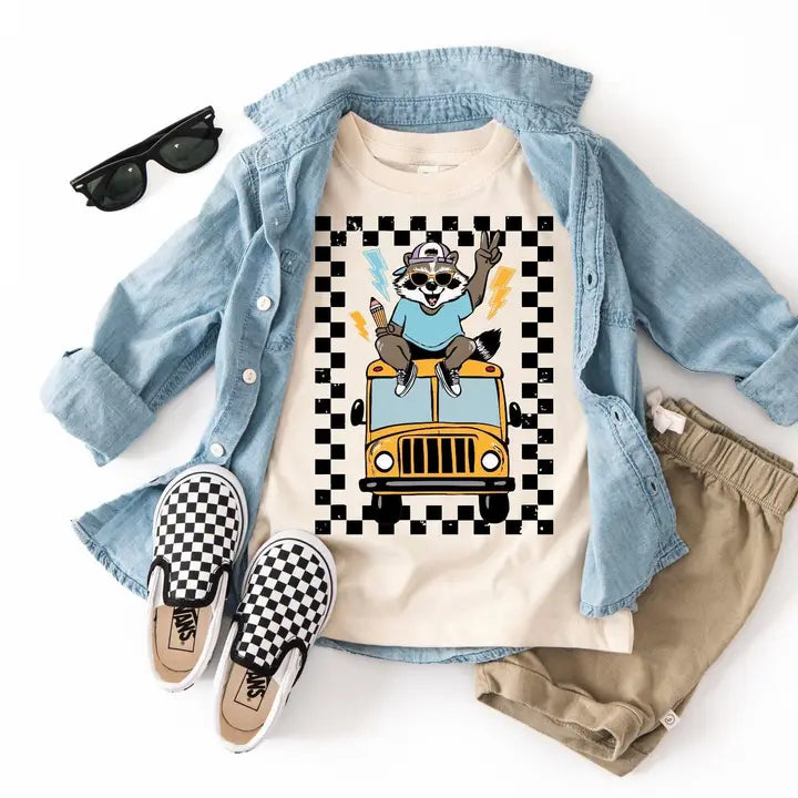 Kid's Raccoon Bus Tee - Crazy House Western Wear