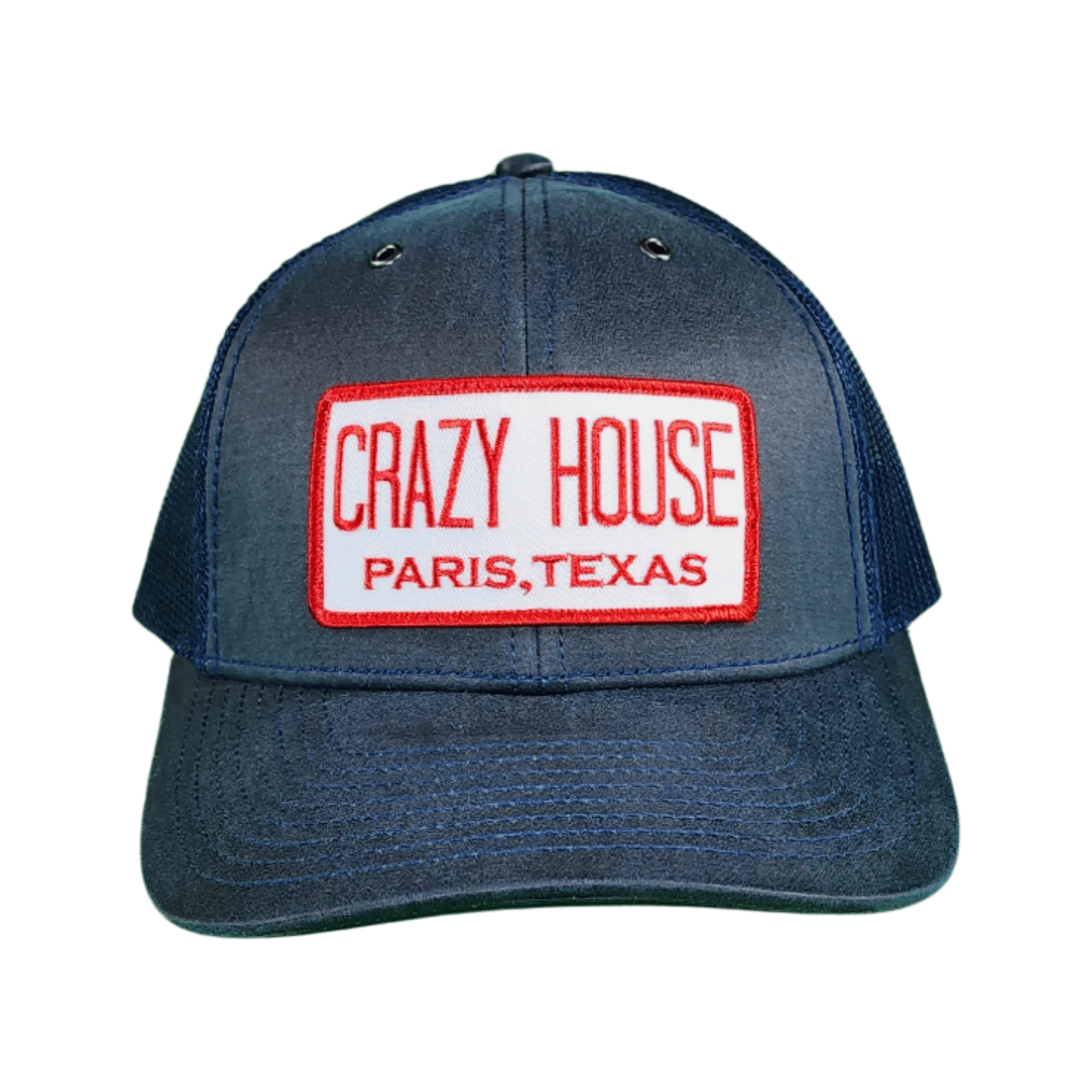 Navy Snapback with Billboard Patch - Crazy House Western Wear