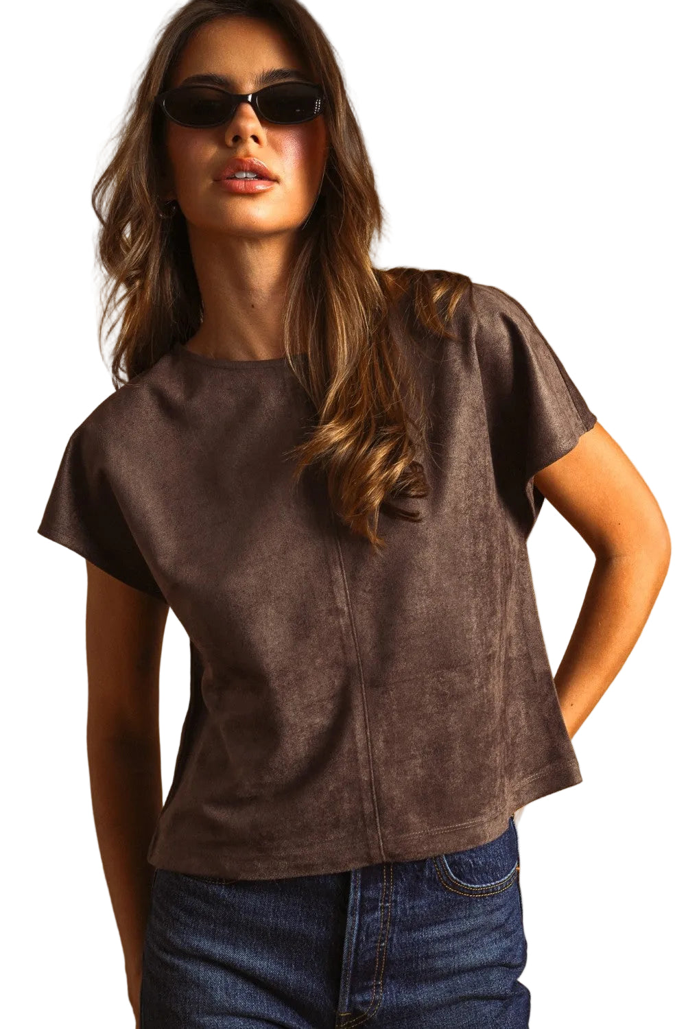 Women's Suede Crop Top