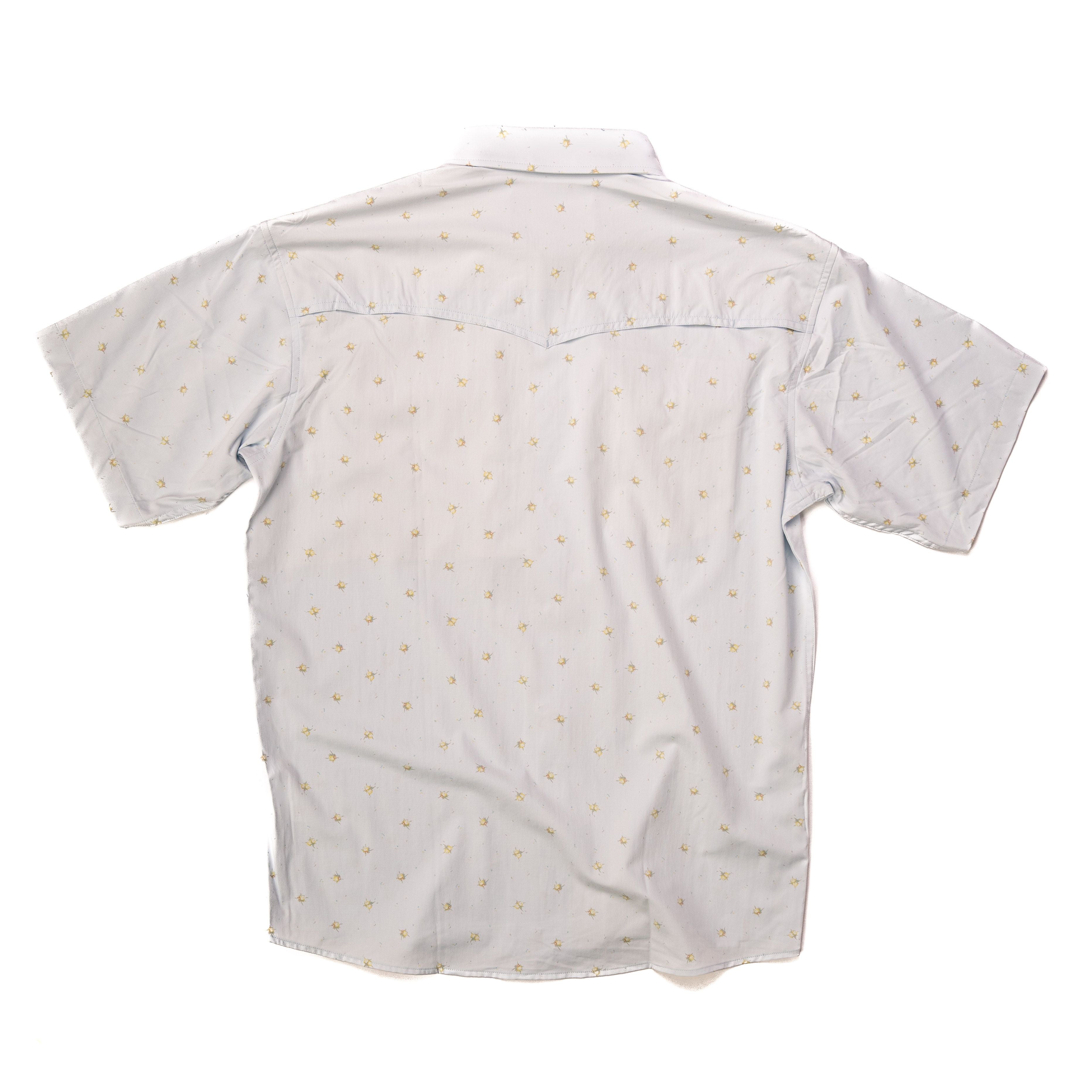 Men's Poncho Bonito Blue Pearl Snap Shirt Bonito-Blu - Crazy House Western Wear