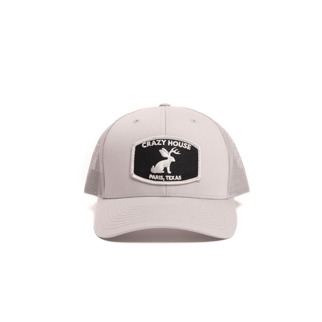 Crazy House Unisex Grey Cap with Jackelope Patch - Crazy House Western Wear