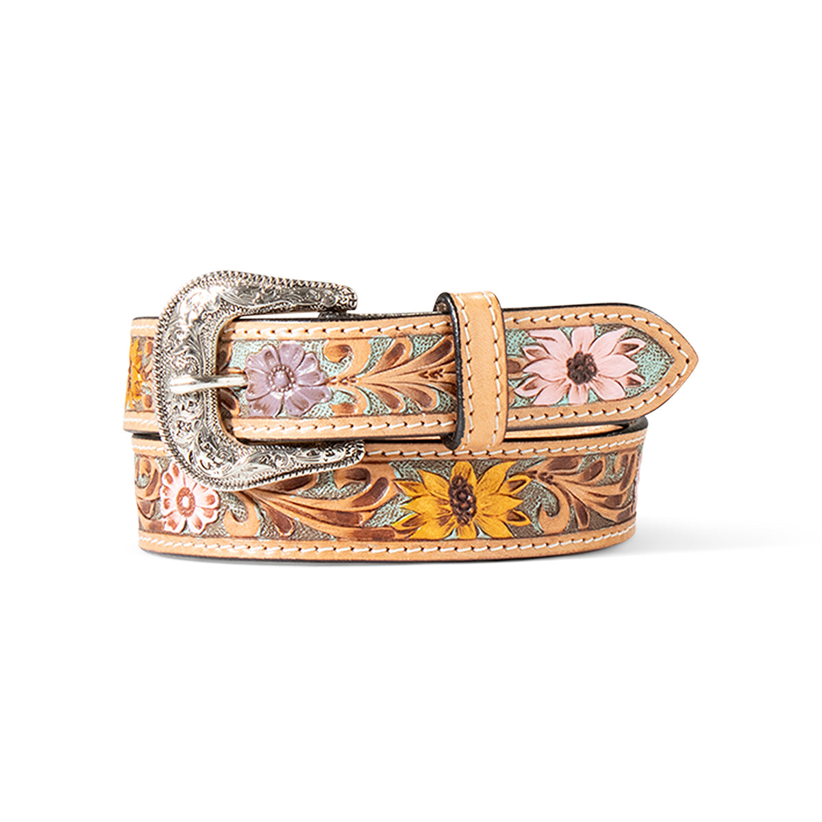 Girl's Ariat Multi Colored Floral Genuine Leather Belt