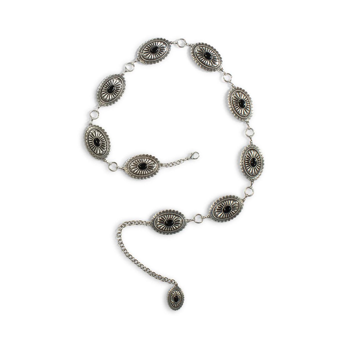 Women's Ariat Chain Link Oval Concho Belt A1515801 - Crazy House Western Wear