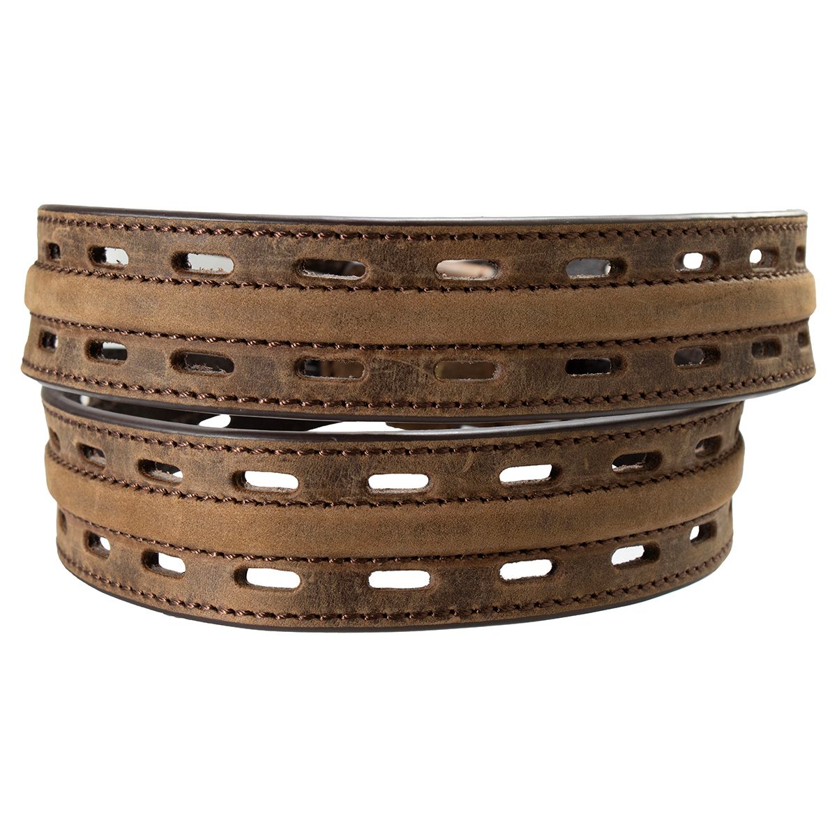 Men's Ariat Brown Work Belt 100% Genuine Leather with Double Hole Adjustment A1700702