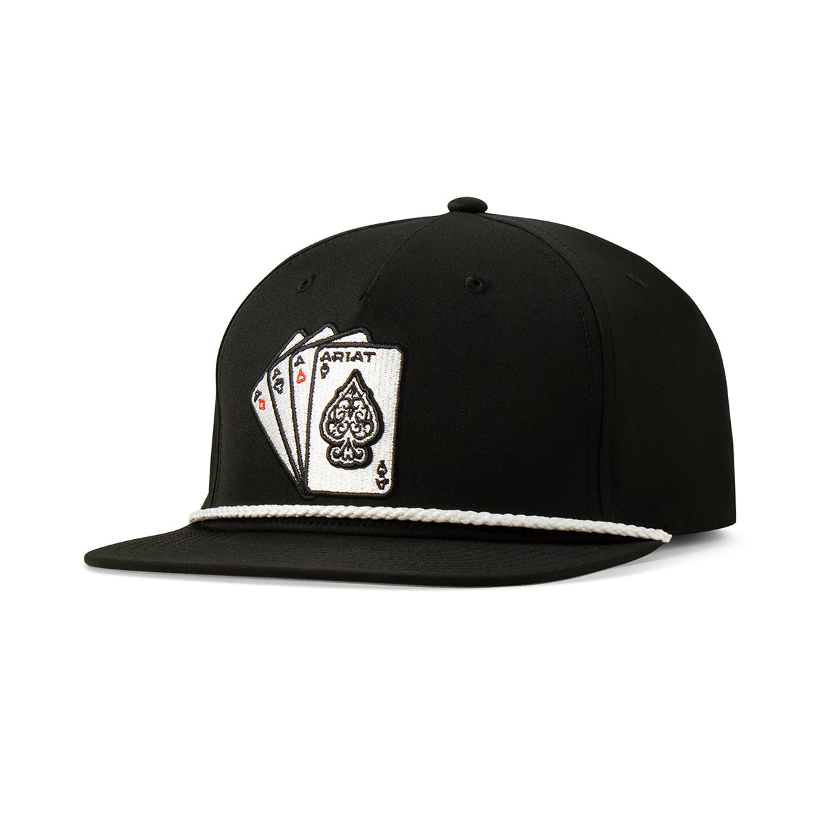 Men's Ariat Black Embroidered Ace Playing Cards Cap A300086901