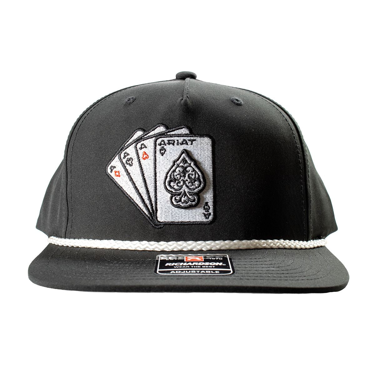 Men's Ariat Black Embroidered Ace Playing Cards Cap A300086901
