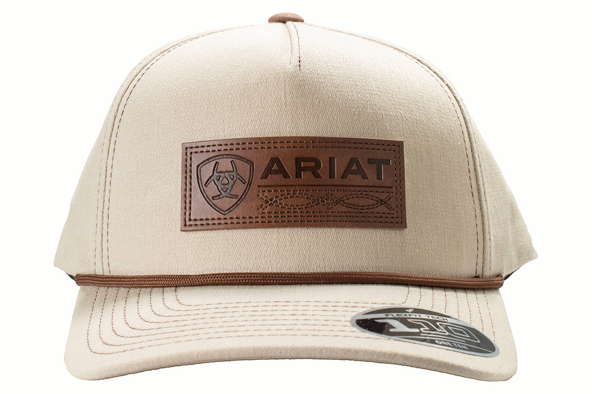 Men's Ariat Khaki Snapback Closure Cap with Patch A3000903146
