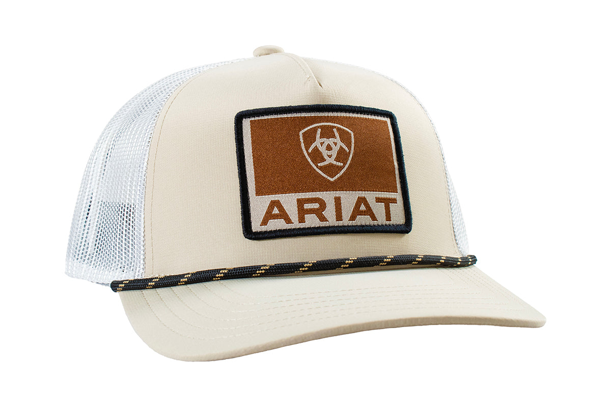 Men's Ariat Tan Snapback Cap with Patch A300092508