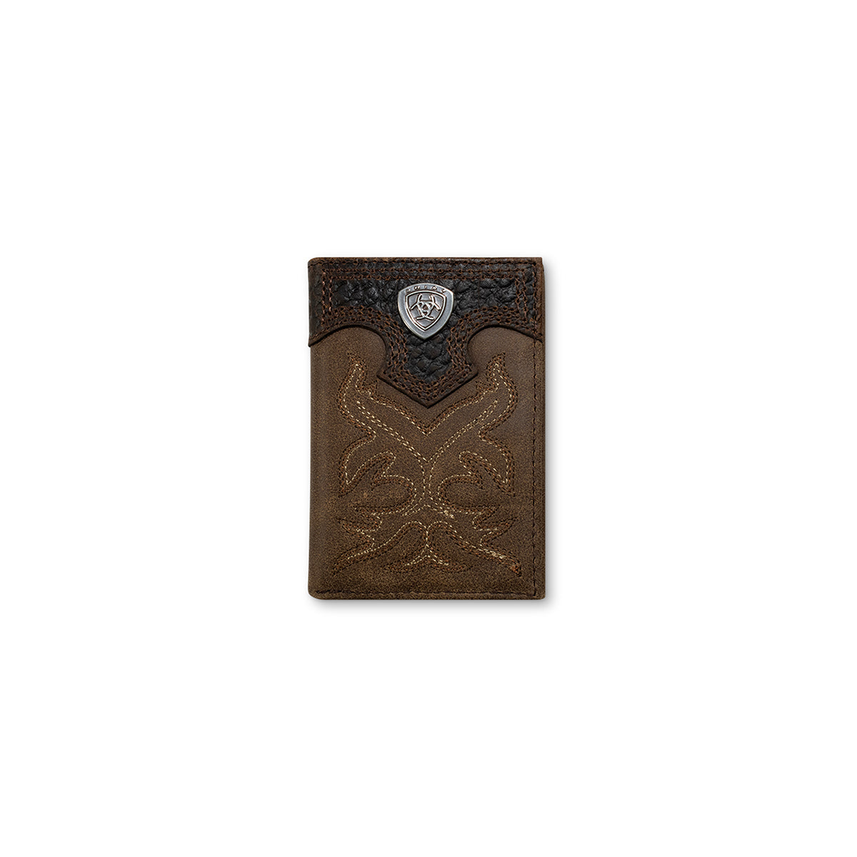 Men's Ariat Trifold Top Grain Leather Wallet A3511044 - Crazy House Western Wear
