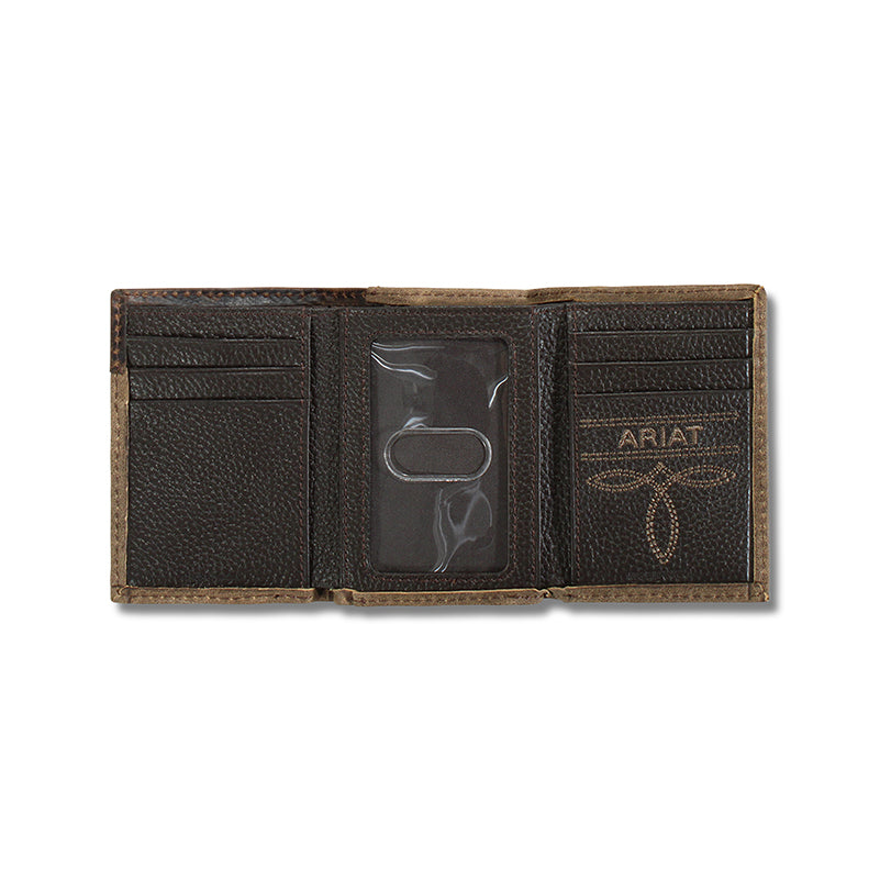 Men's Ariat Trifold Top Grain Leather Wallet A3511044 - Crazy House Western Wear