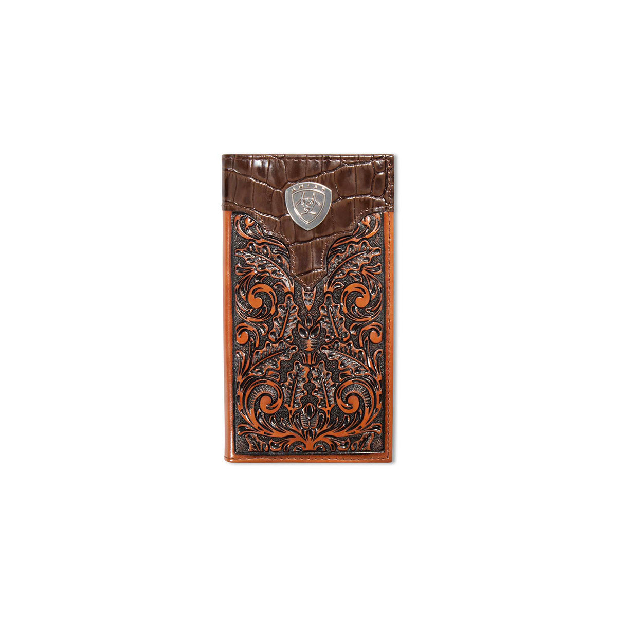 Men's Ariat Tooled Leather with Concho Wallet A3516208 - Crazy House Western Wear
