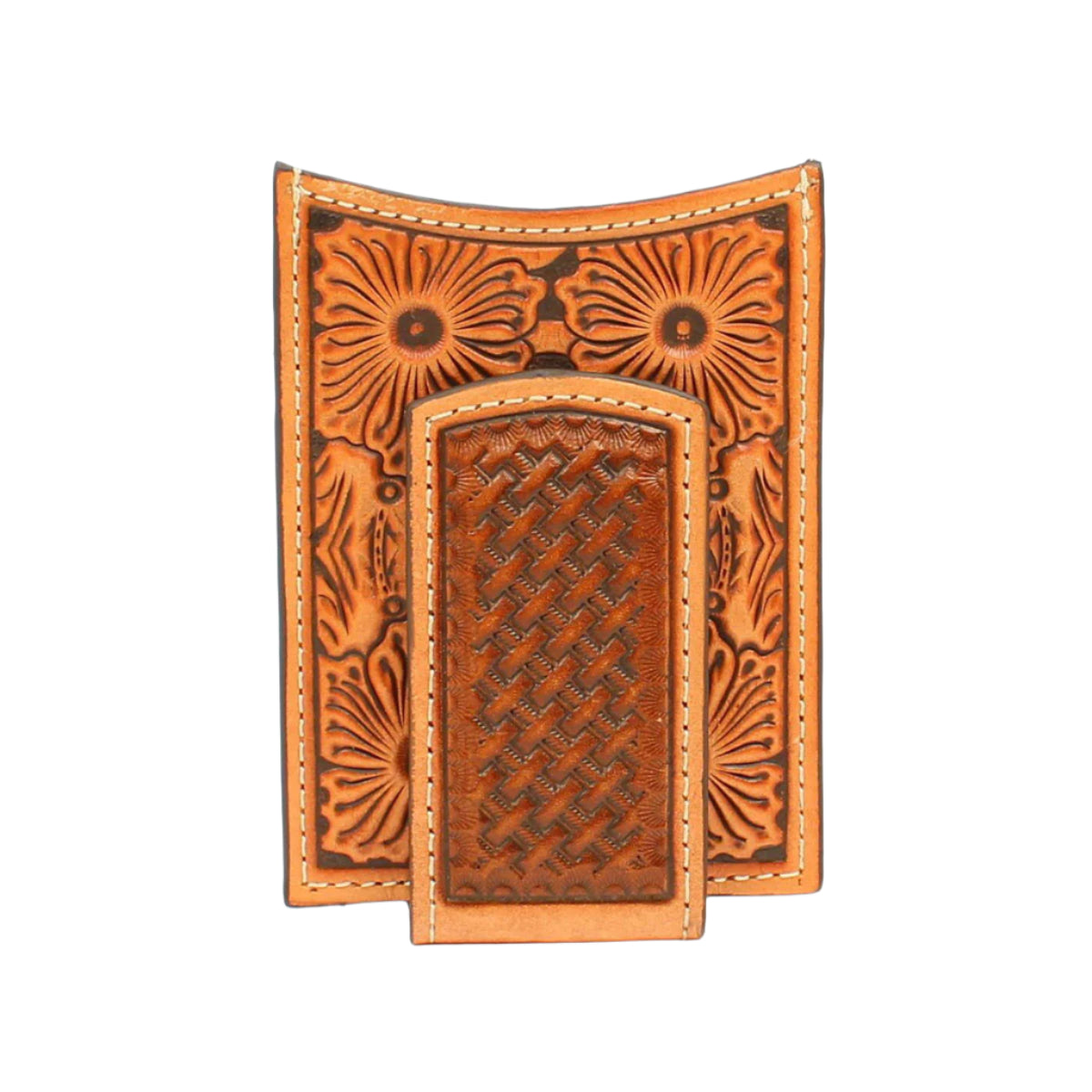 Men's Ariat Tan Money Clip Style Top Grain Leather Wallet A3536208 - Crazy House Western Wear