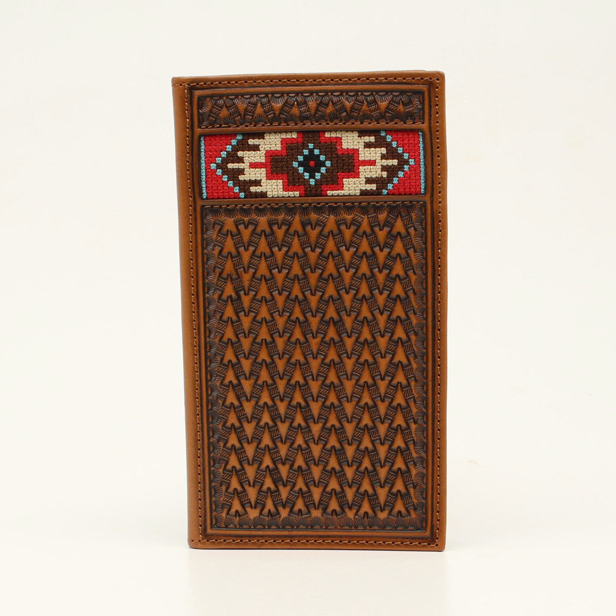 Men's Ariat Tan Rodeo Style Top Grain Leather Wallet A3543408 - Crazy House Western Wear