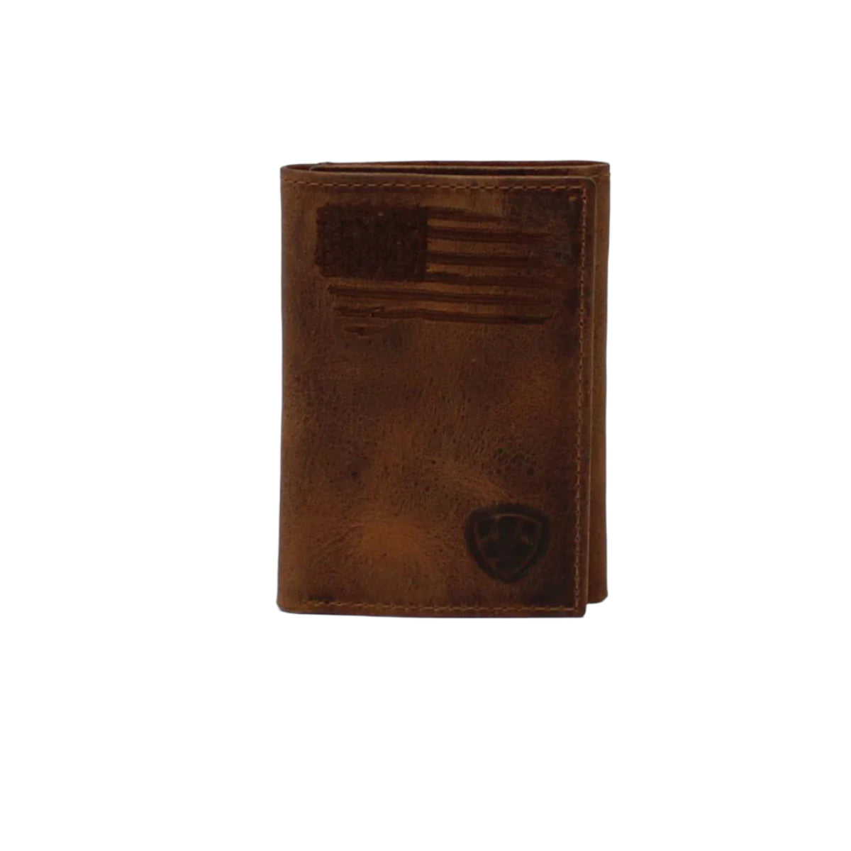 Men's Ariat Brown Trifold Style Wallet A3545402 - Crazy House Western Wear