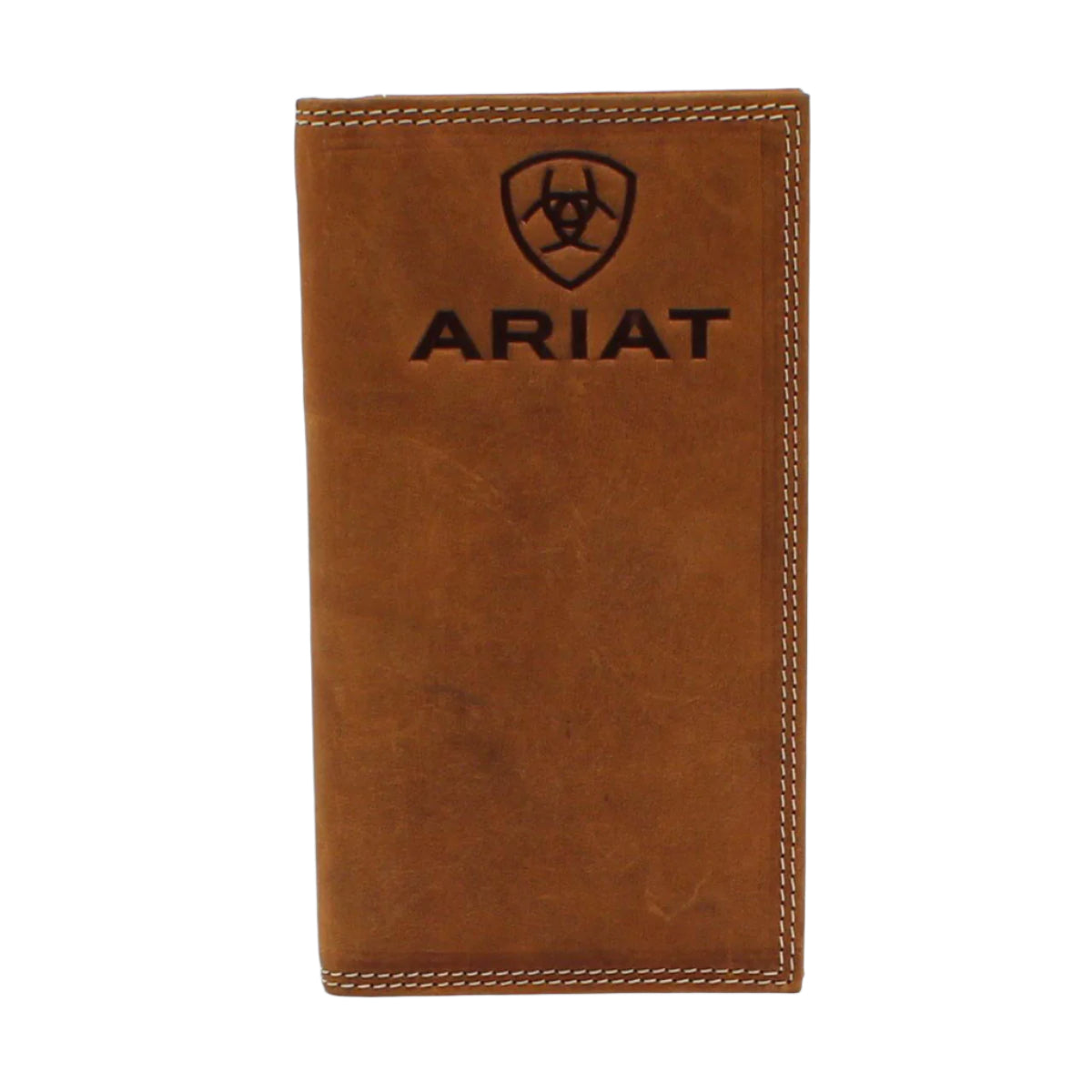 Men's Ariat Medium Brown Rodeo Style Genuine Leather Wallet A3548044 - Crazy House Western Wear