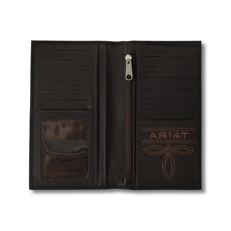 Men's Ariat Black Rodeo Style Genuine Leather Wallet A3548601 - Crazy House Western Wear