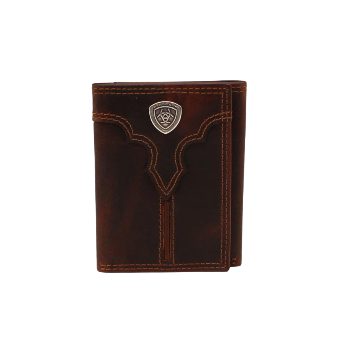 Men's Ariat Brown Trifold Ariat Logo Wallet A3550102 - Crazy House Western Wear