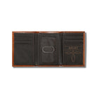 Men's Ariat Tan Trifold Basketweave Design Wallet A3550408 - Crazy House Western Wear