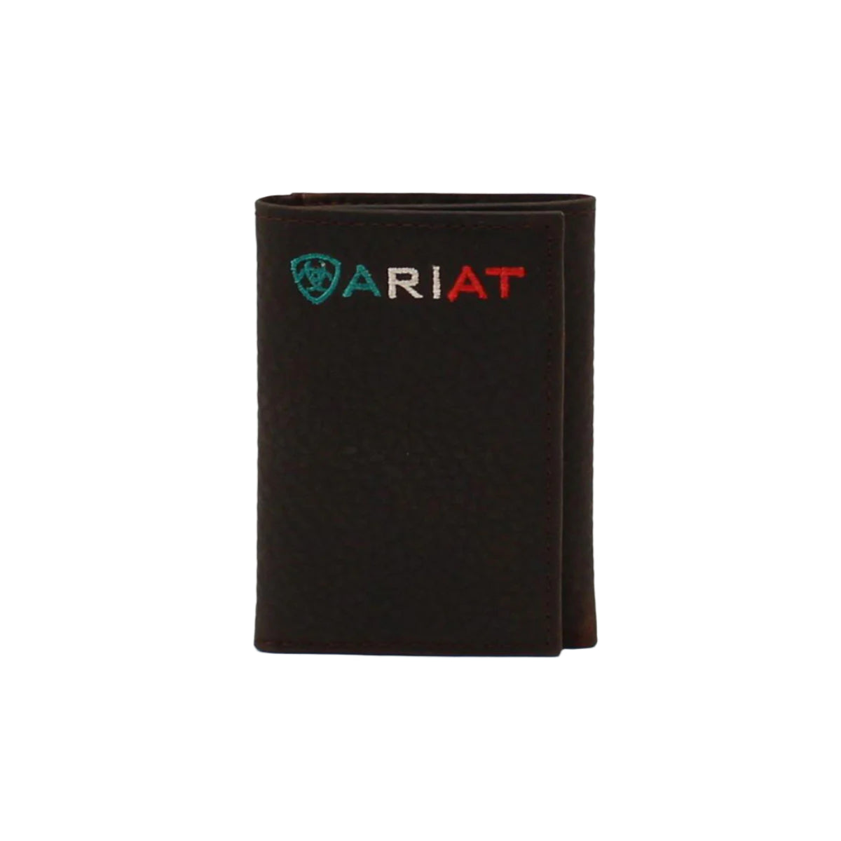Men's Ariat Rowdy Brown Trifold Ariat Logo Wallet A35508282 - Crazy House Western Wear