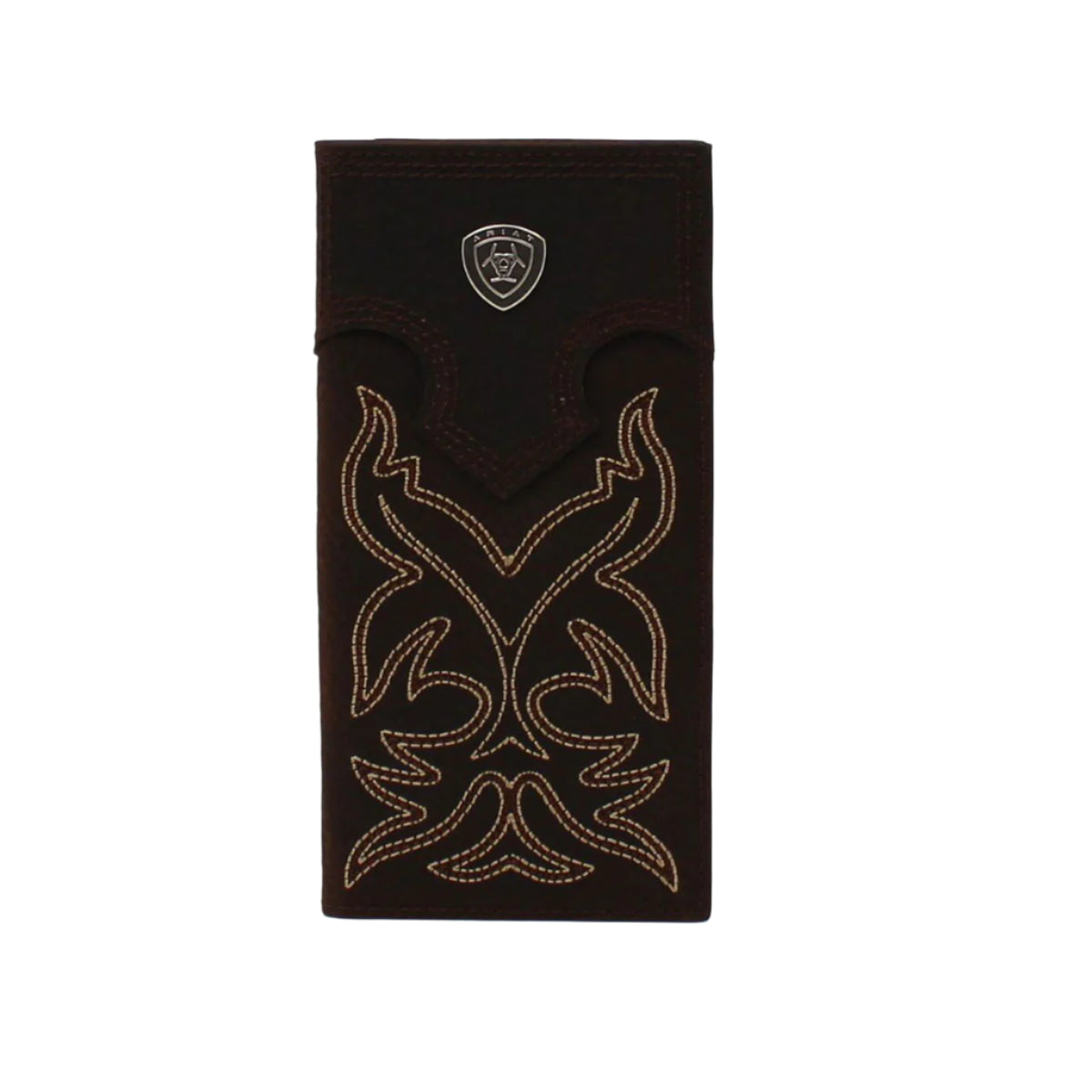 Boys's Ariat Medium Brown Rodeo Style Genuine Leather Wallet A3551244 - Crazy House Western Wear