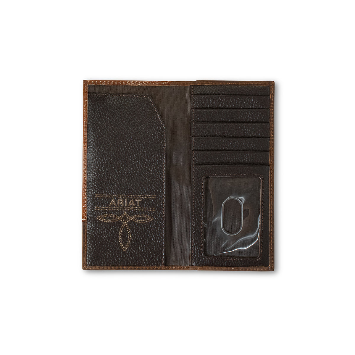 Men's Ariat Brown Rodeo Style Genuine Leather Wallet A3551302 - Crazy House Western Wear