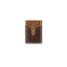 Men's Ariat Brown Croco Texture Trifold Style Wallet A3552902 - Crazy House Western Wear