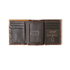 Men's Ariat Brown Croco Texture Trifold Style Wallet A3552902 - Crazy House Western Wear