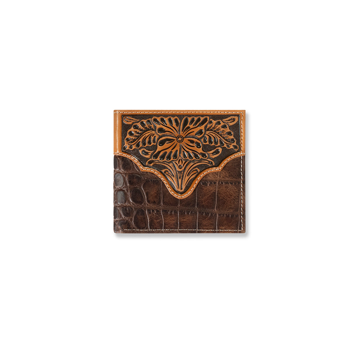Men's Ariat Large Bifold Croco Textured Wallet A3553002 - Crazy House Western Wear