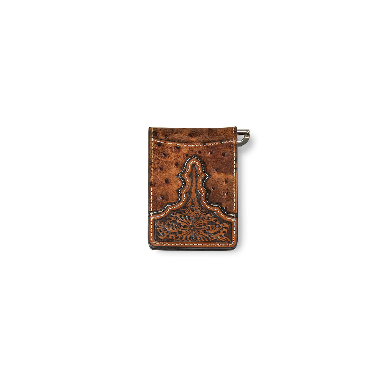 Men's Ariat Brown Bifold Ostrich Pattern Wallet A3553302 - Crazy House Western Wear