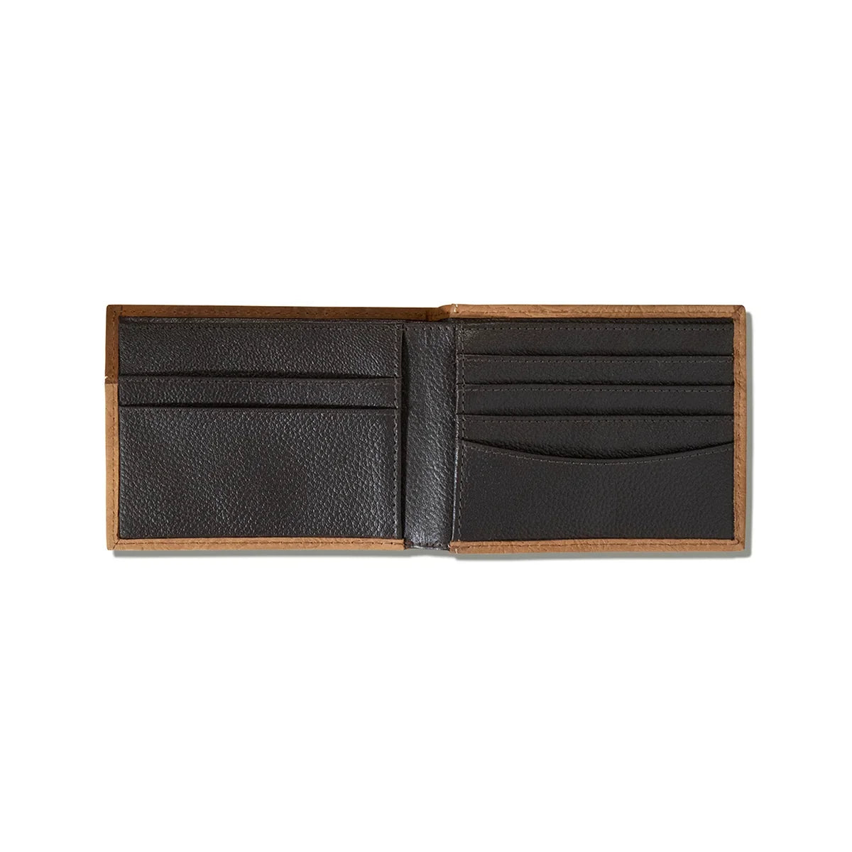 Ariat Men's Light Brown Floral Tooled Wallet with Overlay A3555702